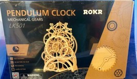 ROKR Pendulum Clock Mechanical Gears 3D Wooden Puzzle 166 Pc New Sealed LK 501 - £26.03 GBP