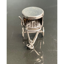 925 STERLING SILVER RICKSHAW CART MECHANICAL  CHARM SKY - $34.75