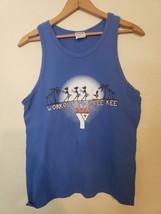Vintage 90s  Hawaii YMCA blue tank top sleeveless anvil tag workout Aloh... - $13.09