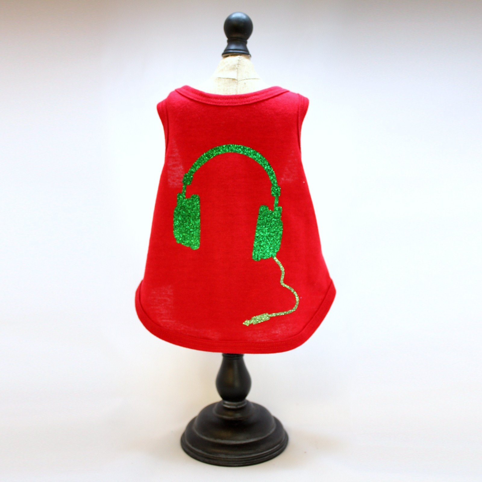 Alphadog Series Headphone glitter printed Tank top T-Shirt for your Dog ... - $7.99