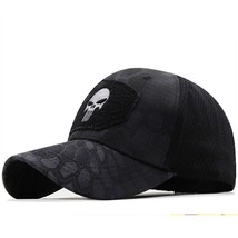 Punisher Military Hook &amp; Loop Patch Adjustable Baseball Hat Cap Black Tortoise - £7.48 GBP