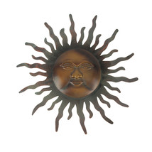 Copper and Gold Tone 16 Inch Diameter Metal Sun Wall Plaque - £28.96 GBP