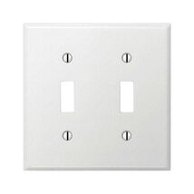 Amerelle Pro Smooth White 2 gang Stamped Steel Toggle Wall Plate - $6.95