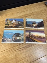 Lot of 4 Vintage San Francisco Postcards Trolley Golden Gate Bridge Trav... - $9.89
