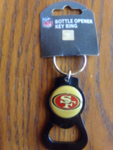 SF 49ERS Gold &amp; Black NFL Bottle Opener Key Ring Keychain New in Package... - $9.65