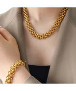 Gold Chain Link Jewelry Set with Necklace and Bracelet - $22.94+