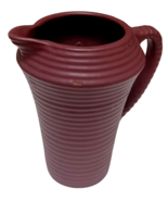 Zanesville Stoneware Ringed Pitcher Matte Rose #579 9.25&quot;T - £37.63 GBP