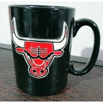 Vintage Chicago Bulls NBA Basketball Coffee Ceramic Mug Black Red Bull E... - $28.04