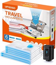 Travel Vacuum Bags with Prtable Electric Pump Combo 6 Pack Vacuum Seal B... - £40.73 GBP