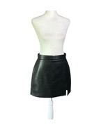 Aritizia Wilfred Vegan Leather Mini Skirt High Waist Slit Black Size 6 - $41.01 CAD