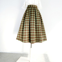 Winter Plaid Pleated Skirt Outfit Women Woolen Plus Size Pleated Skirt image 2