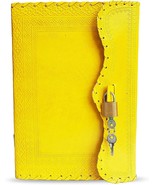 jaald 10&quot; Leather Journal with Lock Writing Pad Blank Notebook Handmade ... - $42.00