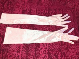 Vintage Elbow Lenght White Satinized Evening Gloves - $14.99