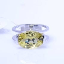 Natural golden topaz ring for women in silver - £151.84 GBP