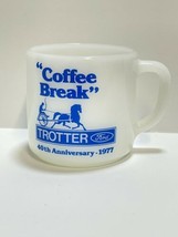 VTG Fire King Advertising Coffee Mugs Cups Car Sales Trotter Ford Pine Bluff AR - £22.30 GBP