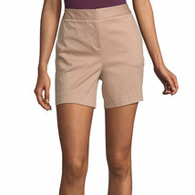 Worthington Women&#39;s High Rise Midi Shorts Size 16 Natural Tan New 5&quot; Inseam - £16.18 GBP