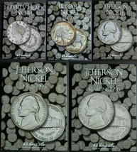 Set of 5 He Harris Buffalo Jefferson Nickel Coin Folders # 1-5 1883-2024... - $33.95