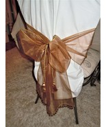 Sheer Christmas Amber Chair Bow Sash Ribbon Tie Back &amp; Sparkle Placemat ... - $83.00 CAD