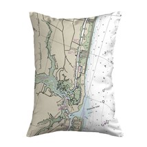 Betsy Drake Holden Beach, NC Nautical Map Noncorded Indoor Outdoor Pillow 16x20 - £43.51 GBP