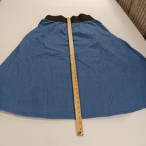 Elastic Waist Women's Blue/Black Pull-On Skirt Pockets Waist 31" image 4