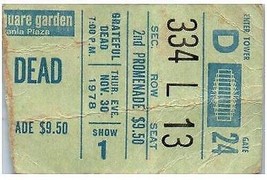 Grateful Morti Concerto Ticket Stub Novembre 30 1978 Madison Square Giardino Ny - £91.65 GBP