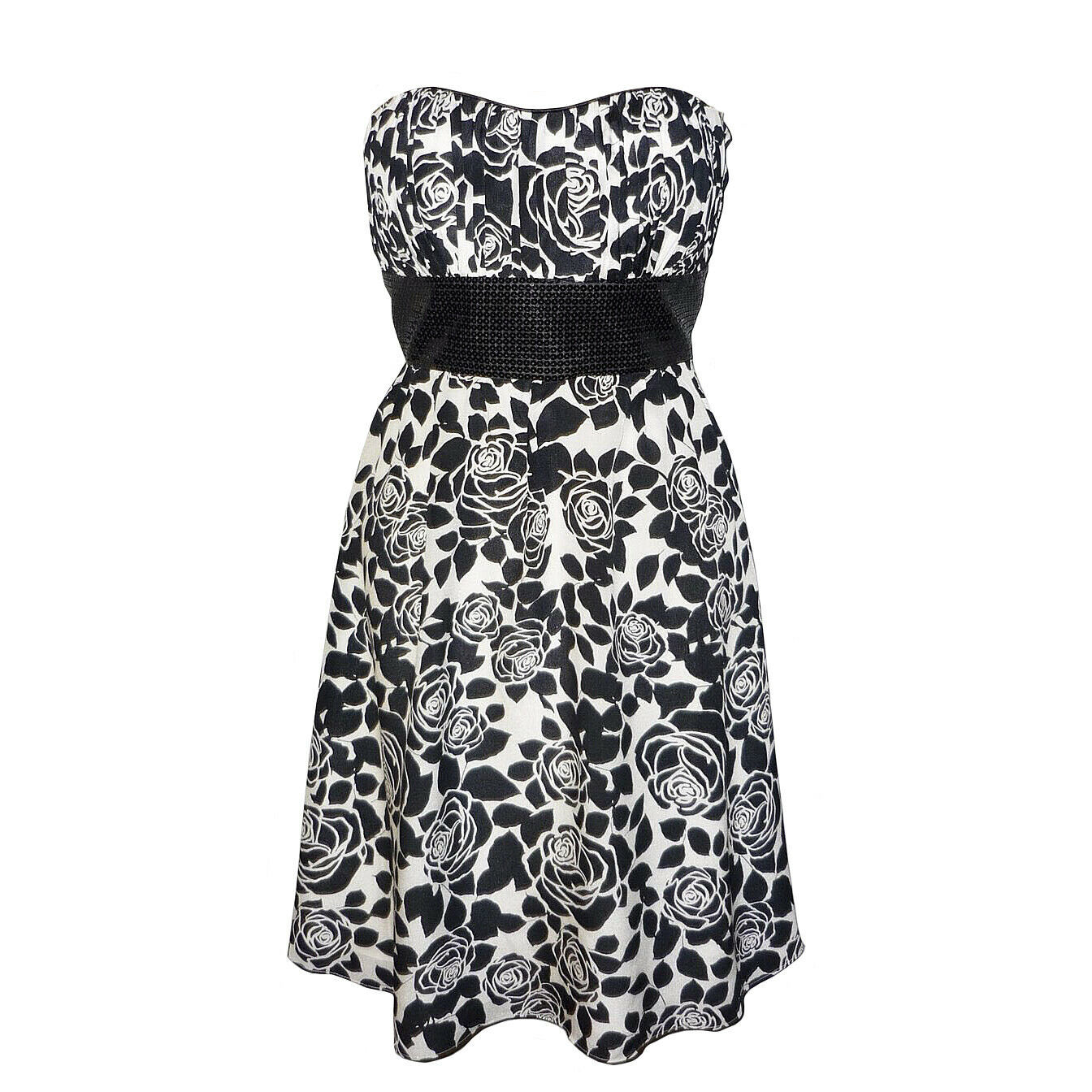White House Black Market Silk Floral Strapless Cocktail Party Dress Sz 4... - $39.11