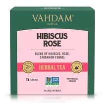 Hibiscus Rose Herbal Tea - 15 Tea Bags Best Quality Best Taste - £11.67 GBP