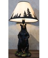 Large Standing Black Bear Surveyor Arkadius Desktop Table Lamp Decor Fig... - €85,94 EUR