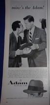 Adam Men’s Hats  Magazine Print Advertisement 1956  - $4.99