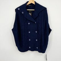 Women&#39;s Sz Large Blue Cape Sweater Vertigo Paris Cardigan  - £51.25 GBP