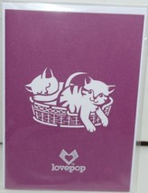 Lovepop LP1153 Cat Family Pop Up Card White Envelope Cellophane Wrapped image 1