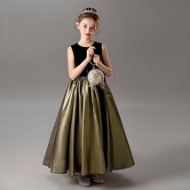 Black and Gold Girl Dresses Wedding Bridesmaid Skirt Girls Pageant Gown ... - $157.50