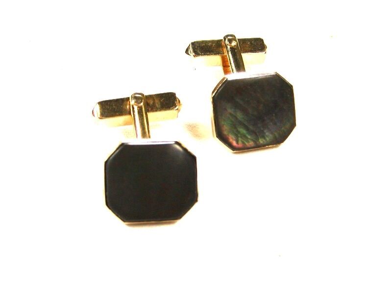 Primary image for 1960's - 70's Goldtone & Abalone Cufflinks by SWANK 111715