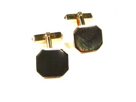 1960&#39;s - 70&#39;s Goldtone &amp; Abalone Cufflinks by SWANK 111715 - £19.71 GBP