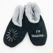 Snoozies Men&#39;s Slippers I&#39;m Thinking Large 11/12 Black - £11.22 GBP