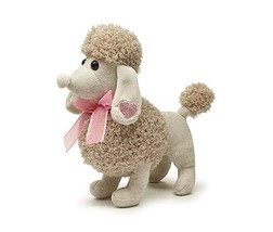Burton &amp; Burton Standing Gray Poodle with Pink Ribbon - £10.06 GBP
