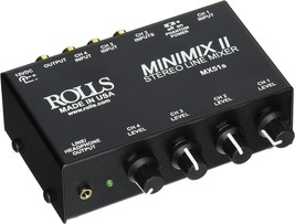 Rolls Mx51S Mini Mix 2 Four-Channel Stereo Line Mixer Black - £70.78 GBP