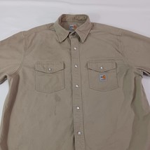 Carhartt FRS006 KHI Men's L Brown Flame Resistant Snap Button Cotton Blend Shirt image 11