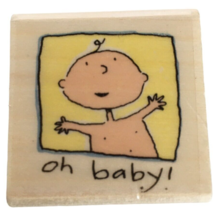 Uptown Rubber Stamp Oh Baby David Walker Shower Announcement Infant Card... - £2.23 GBP