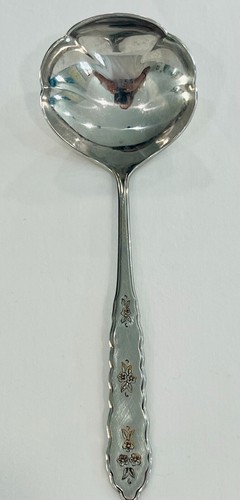 Oneida Gravy Ladle FLORAL BOUQUET Stainless Distinction Silverware Flatware - $13.45