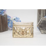 Tory Burch Gold Metallic Ruched Leather Kira Quilted Card Case Mini Wall... - £115.91 GBP