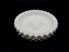 Fenton Milk Glass Dogwood Flower Hobnail Ashtray Trinket Dish Pipe 6 Inc... - $24.99