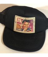 Elvis Presley 29 Cent Stamp Hat Cap vintage Black Trucker Hat SnapBack ba1 - £15.68 GBP