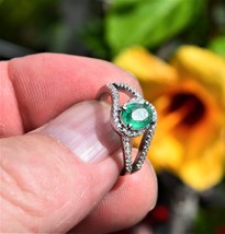Ring Size 7, Earth Mined Emerald. .68 cwt. Appraised for $380 US - £140.35 GBP