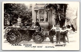 Portland OR Horse Drawn Fire Engine no.11 and Firemen Floral Parade Postcard G21 - £39.78 GBP
