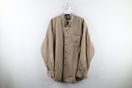Vtg 90s Chaps Ralph Lauren Mens Large Faded Spell Out Crest Button Down Shirt - £34.99 GBP