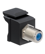 50 PK Leviton 41084-FEF QuickPort F-Type Adapter, Nickel-Plated, Black F... - $123.00