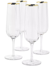 MARTHA STEWART COLLECTION Optic Champagne Flutes, Set of 4 NEW - $19.99