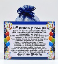 21st Birthday Survival Kit (Blue) - Fun Novelty Keepsake Gift &amp; Card All In One - £6.22 GBP