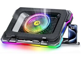 RGB Gaming Laptop Cooling Pad with 5.5" Turbo Fan, Rapid Cooling for 15.... - $74.13